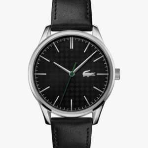 Lacoste Montre Analogique à Quartz pour Homme Collection Vienna avec Bracelet en Cuir Noir - 2011047