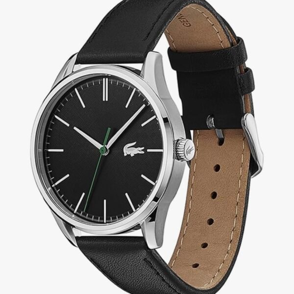 Lacoste Montre Analogique à Quartz pour Homme Collection Vienna avec Bracelet en Cuir Noir - 2011047