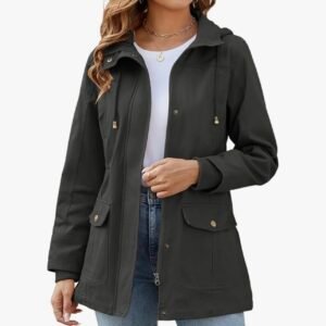 Tuopuda Veste Femme mi Saison Parka en Coton Blouson avec Capuche