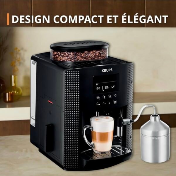 Krups Essential Machine à café à grain, Broyeur à grain, Cafetière Expresso