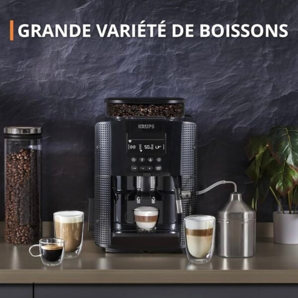 Krups Essential Machine à café à grain, Broyeur à grain, Cafetière Expresso