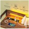ODK Commode Chambre Adulte, Commode Salon avec Bandes LED Réglables en 10 Couleurs, 2 Prises USB et 2 Prises Secteur