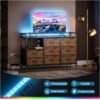 ODK Commode Chambre Adulte, Commode Salon avec Bandes LED Réglables en 10 Couleurs, 2 Prises USB et 2 Prises Secteur