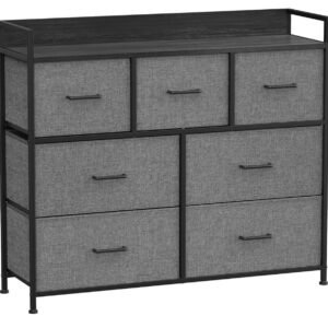 SONGMICS Commode, Armoire, Meuble de Rangement, 7 Tiroirs en Tissu avec Poignées...