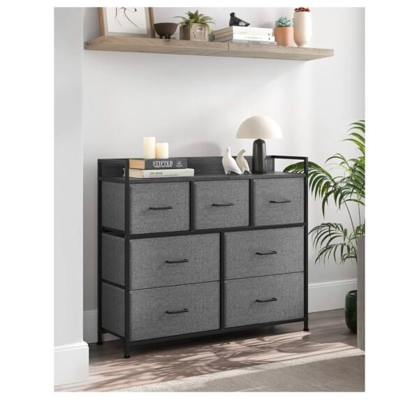 SONGMICS Commode, Armoire, Meuble de Rangement, 7 Tiroirs en Tissu avec Poignées...