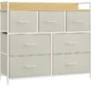 SONGMICS Commode, Armoire, Meuble de Rangement, 7 Tiroirs en Tissu avec Poignées...