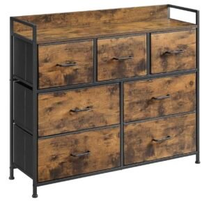 SONGMICS Commode, Armoire, Meuble de Rangement, 7 Tiroirs en Tissu avec Poignées, Cadre en Métal...