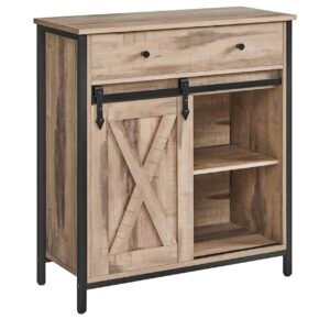 VASAGLE Meuble de Rangement, Buffet, Armoire de Cuisine, Placard, avec Porte Coulissante, 30 x 70 x 80 cm...
