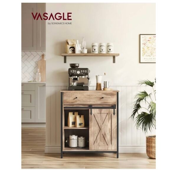 VASAGLE Meuble de Rangement, Buffet, Armoire de Cuisine, Placard, avec Porte Coulissante, 30 x 70 x 80 cm...