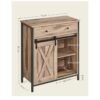 VASAGLE Meuble de Rangement, Buffet, Armoire de Cuisine, Placard, avec Porte Coulissante, 30 x 70 x 80 cm...
