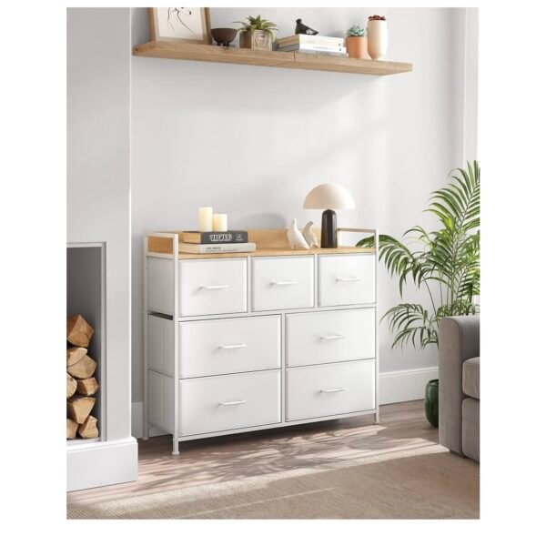 SONGMICS Commode, Armoire, Meuble de Rangement, 7 Tiroirs en Tissu avec Poignées...