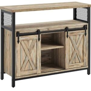 VASAGLE Buffet Cuisine, Meuble de Rangement, Commode, avec 2 Portes Coulissantes, 33 x 100 x 80 cm...