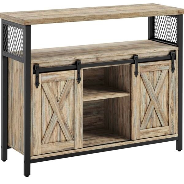 VASAGLE Buffet Cuisine, Meuble de Rangement, Commode, avec 2 Portes Coulissantes, 33 x 100 x 80 cm...