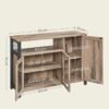 VASAGLE Meuble de Rangement, Buffet, Armoire de Cuisine, Placard, avec 3 Portes, pour Salon, Cuisine, Salle à Manger, 33 x 110 x 75 cm...