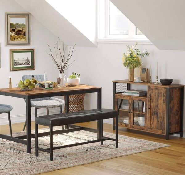 VASAGLE Meuble de Rangement, Buffet, Armoire de Cuisine, Placard, avec 3 Portes, pour Salon, Cuisine, Salle à Manger, 33 x 110 x 75 cm...