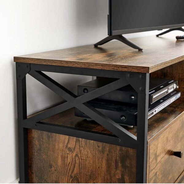 VASAGLE Meuble TV pour Télévision jusqu'à 65 Pouces, Support Télé, Longueur 147 cm, 3 Tiroirs, 3 Étagères...