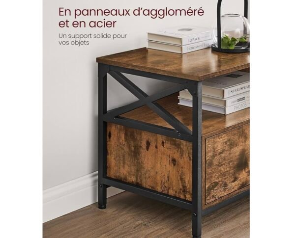 VASAGLE Meuble TV pour Télévision jusqu'à 80 Pouces, Support Télé, Longueur 178 cm, 3 Tiroirs, 3 Étagères...