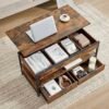 VASAGLE Table Basse, Table de Salon avec Plateau Relevable, Tiroirs de Rangement...