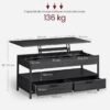 VASAGLE Table Basse, Table de Salon avec Plateau Relevable, Tiroirs de Rangement...