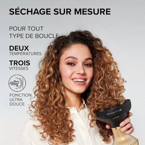 Bellissima Diffuseur D'Air Chaud XL Céramique + Huile D'Argan Pour Cheveux Bouclés
