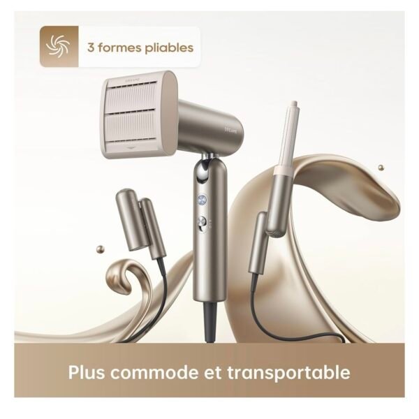 DREAME Pocket Sèche-cheveux Grande Vitesse, 3 Formes pliables