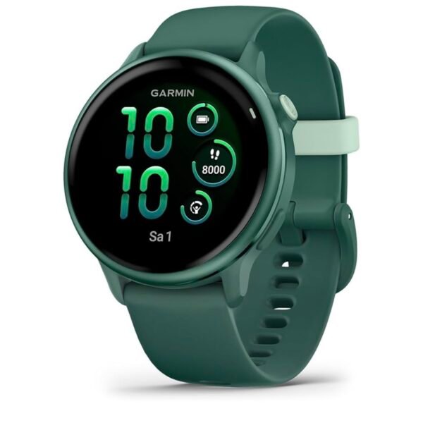 Garmin vívoactive 6 - Montre connectée avec GPS Forme & santé avec écran Ultra-Lumineux - Jasper Green avec boîtier Vert Sapin