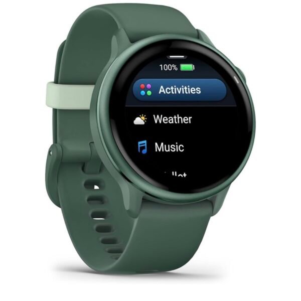 Garmin vívoactive 6 - Montre connectée avec GPS Forme & santé avec écran Ultra-Lumineux - Jasper Green avec boîtier Vert Sapin