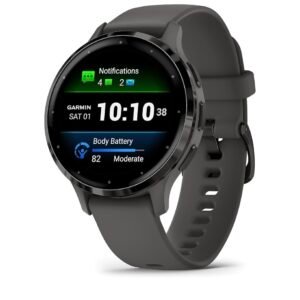 Garmin Venu 3S - Montre connectée GPS Sport et santé - Gray avec Bracelet Gris foncé, 41