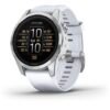 Garmin Epix Pro - Montre GPS Multisports connectée avec écran Amoled – Silver avec Bracelet Blanc – Boîtier 42 mm