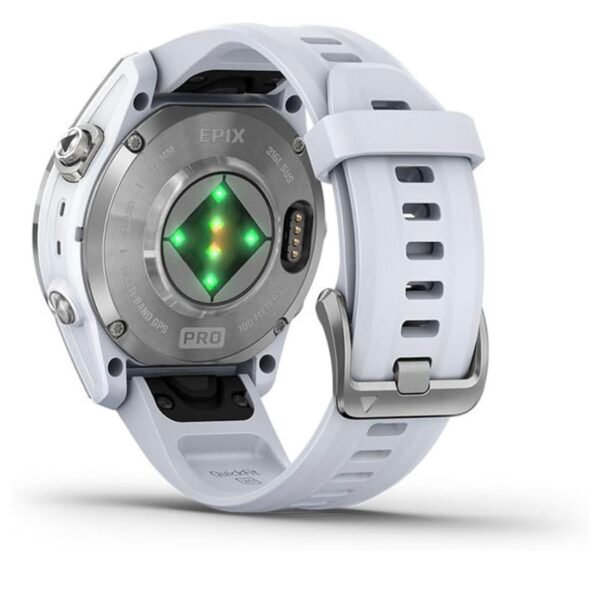 Garmin Epix Pro - Montre GPS Multisports connectée avec écran Amoled – Silver avec Bracelet Blanc – Boîtier 42 mm