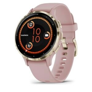 Garmin Venu 3S - Montre connectée GPS Sport et santé - Soft Gold avec Bracelet Rose, 41