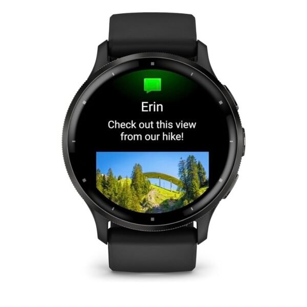 Garmin Venu 3 - Montre connectée GPS Sport et santé - Gray avec Bracelet Noir, 45