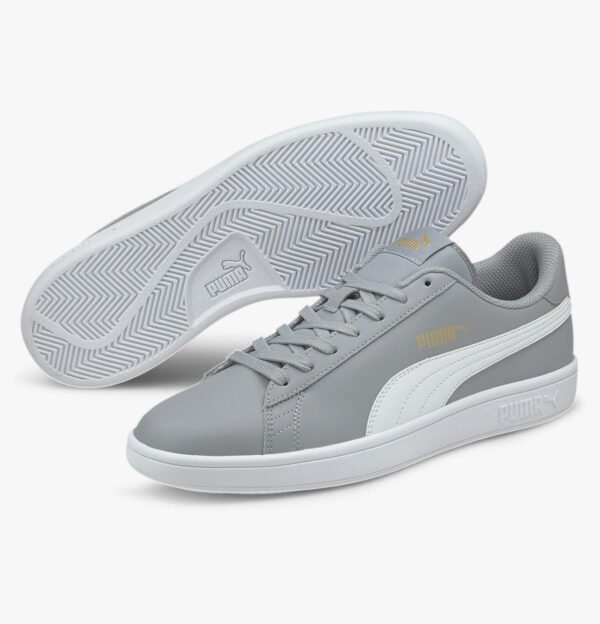 PUMA Mixte Smash V2 L Baskets Quarry Puma White Puma Team Gold