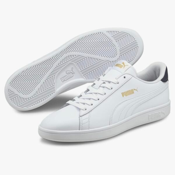PUMA Mixte Smash V2 L Baskets Puma White Puma White Peacoat