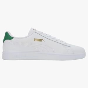PUMA Mixte Smash V2 L Baskets Puma White Puma White Amazon Green Puma Team Gold