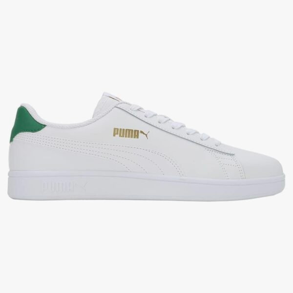 PUMA Mixte Smash V2 L Baskets Puma White Puma White Amazon Green Puma Team Gold