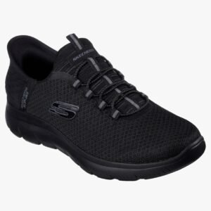Skechers Homme Summits High Range Baskets Black Mesh Trim Black